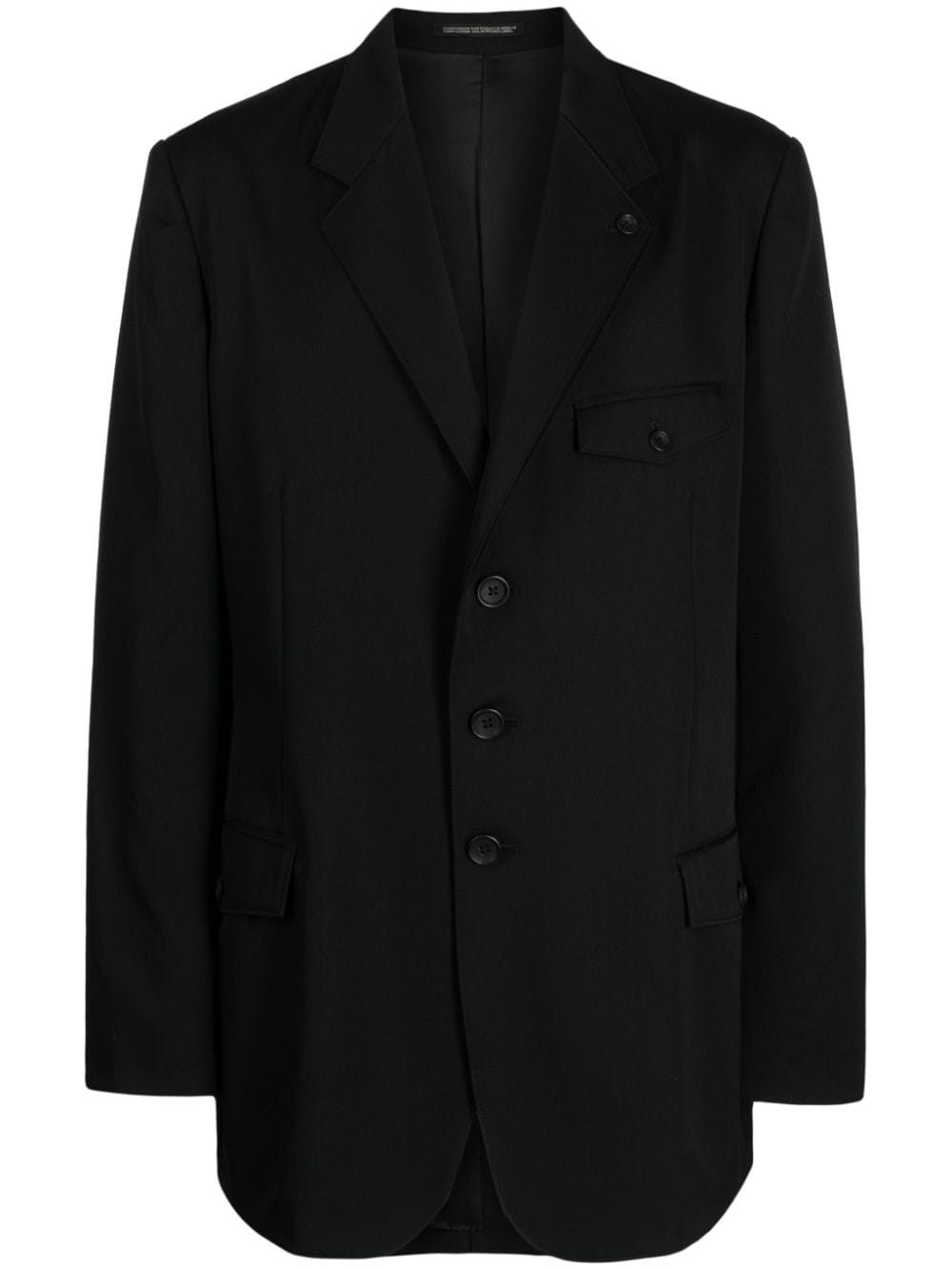 Yohji Yamamoto single-breasted wool blazer - Black von Yohji Yamamoto