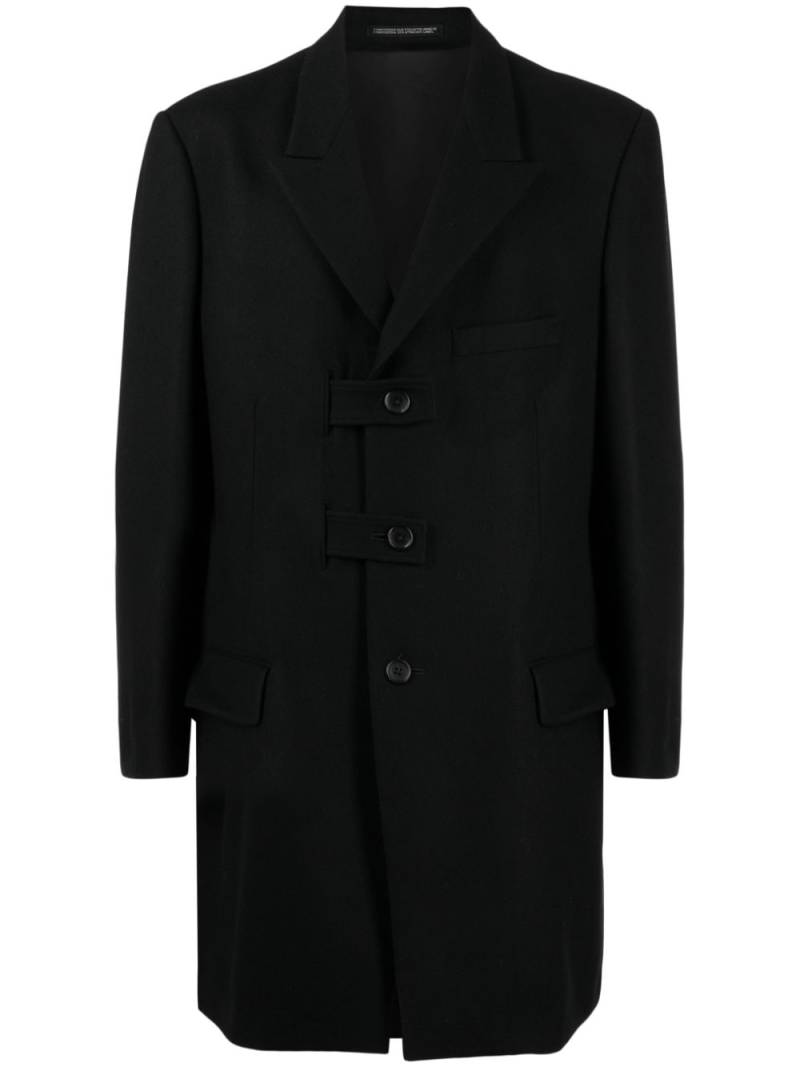 Yohji Yamamoto single-breasted wool coat - Black von Yohji Yamamoto