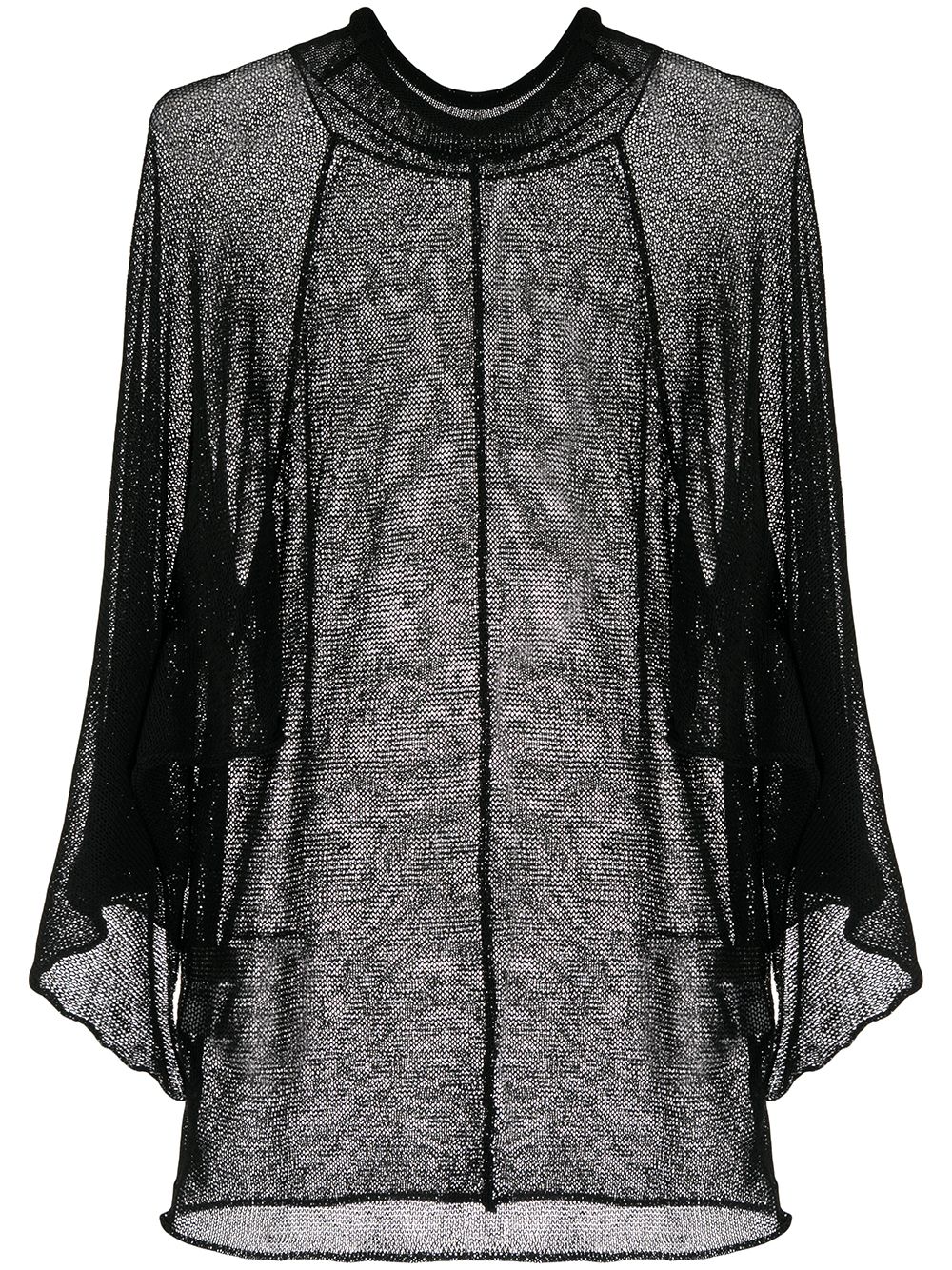 Yohji Yamamoto slit-sleeve fine-knit top - Black von Yohji Yamamoto