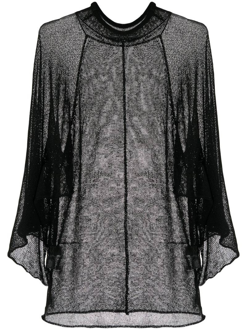 Yohji Yamamoto slit-sleeve fine-knit top - Black von Yohji Yamamoto