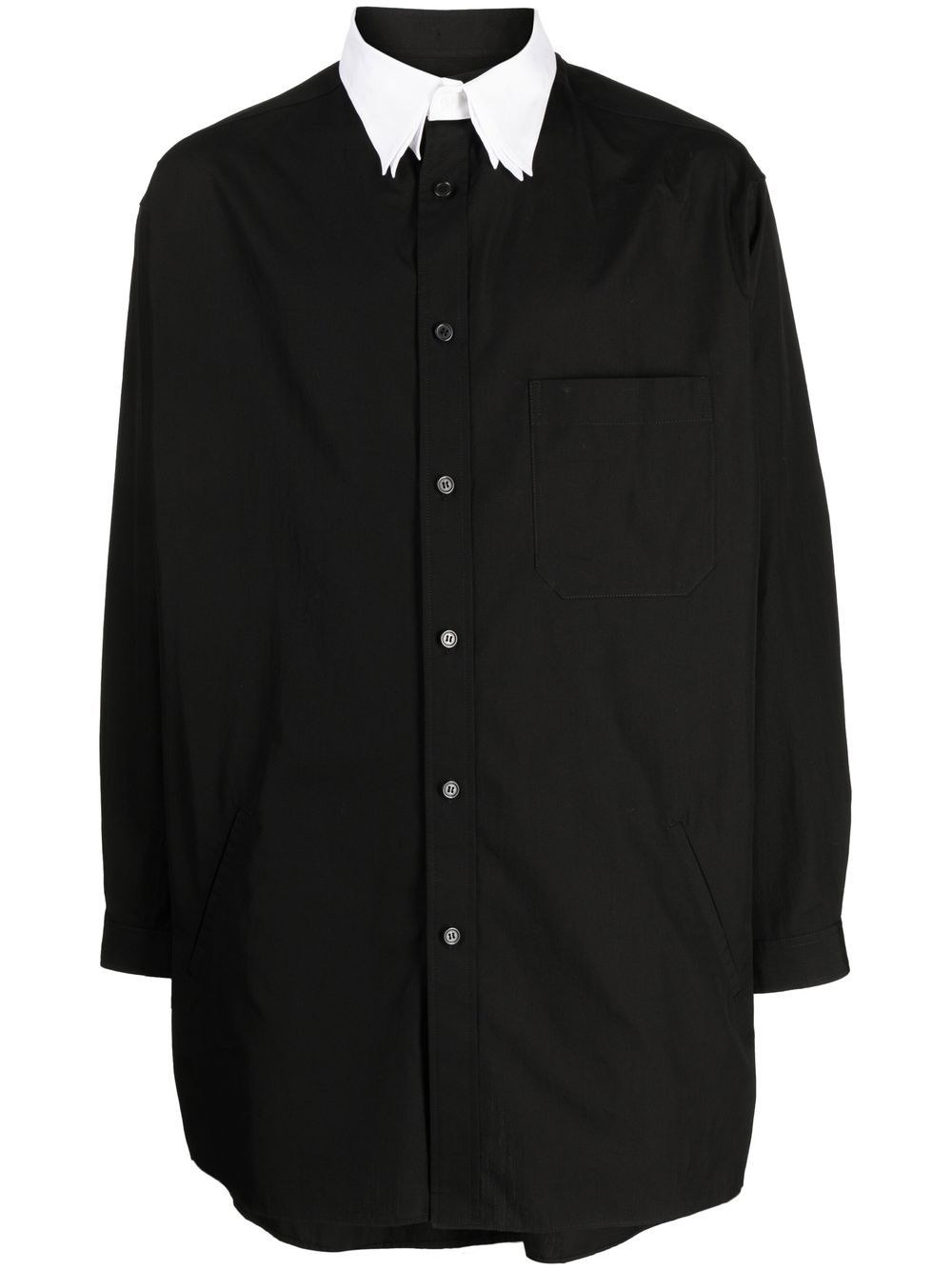 Yohji Yamamoto stacked-collars long-sleeve shirt - Black von Yohji Yamamoto