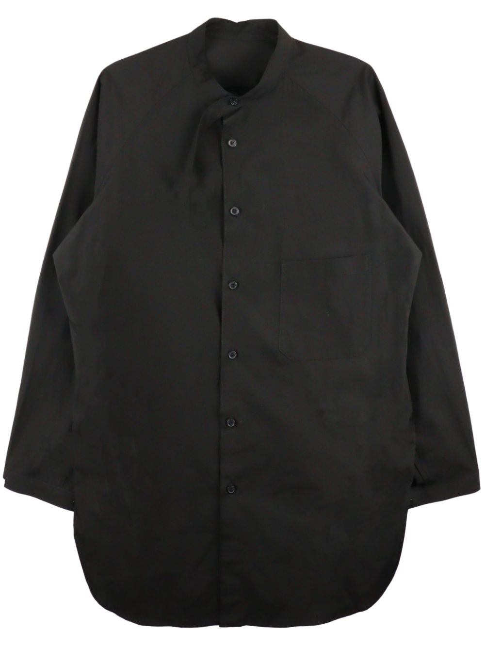 Yohji Yamamoto tie-neck cotton shirt - Black von Yohji Yamamoto