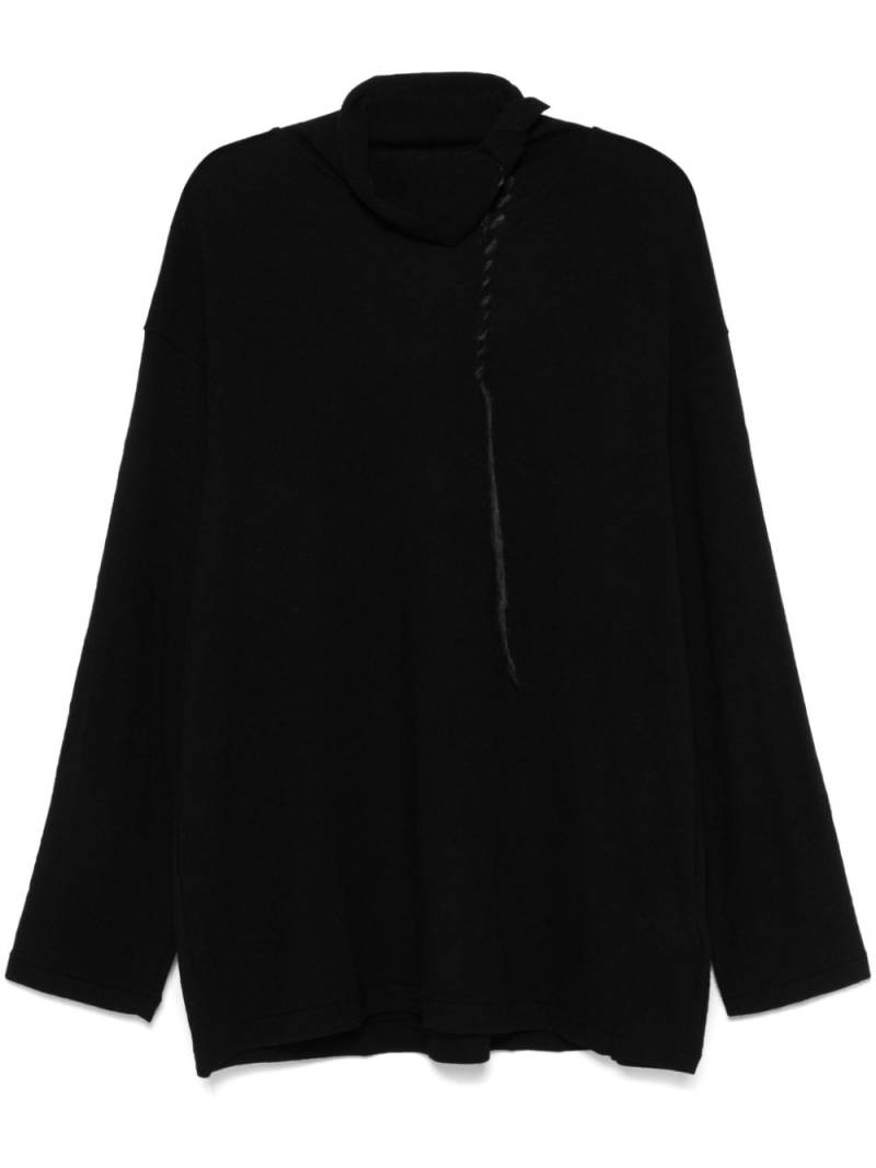 Yohji Yamamoto whipstitch-trim sweater - Black von Yohji Yamamoto