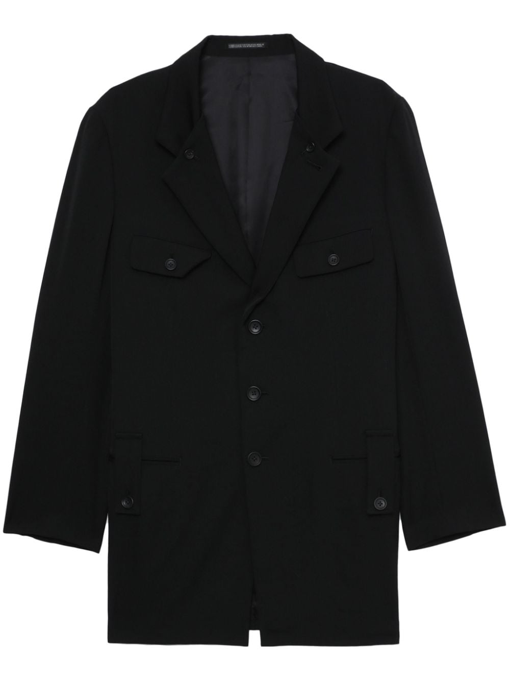 Yohji Yamamoto wool single-breasted blazer - Black von Yohji Yamamoto