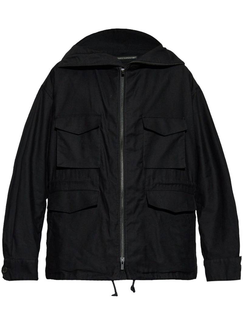 Yohji Yamamoto zip-up hooded jacket - Black von Yohji Yamamoto