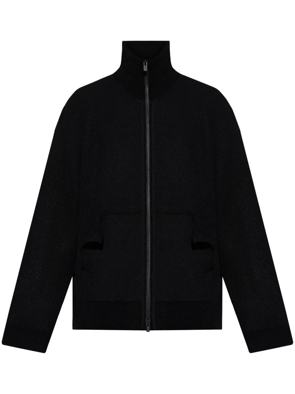 Yohji Yamamoto zip-up oversize coat - Black von Yohji Yamamoto