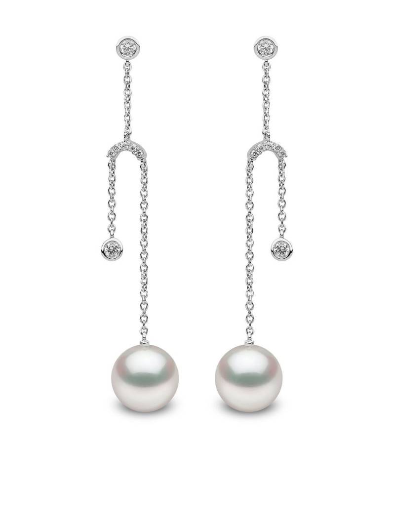 Yoko London 18kt white gold Trend freshwater pearl and diamond earrings - Silver von Yoko London