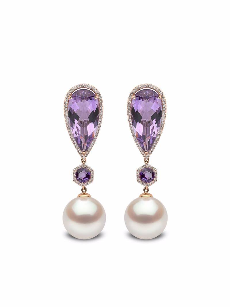 Yoko London 18kt rose gold Kaleidoscope amethyst and South Sea pearl drop earrings - Pink von Yoko London