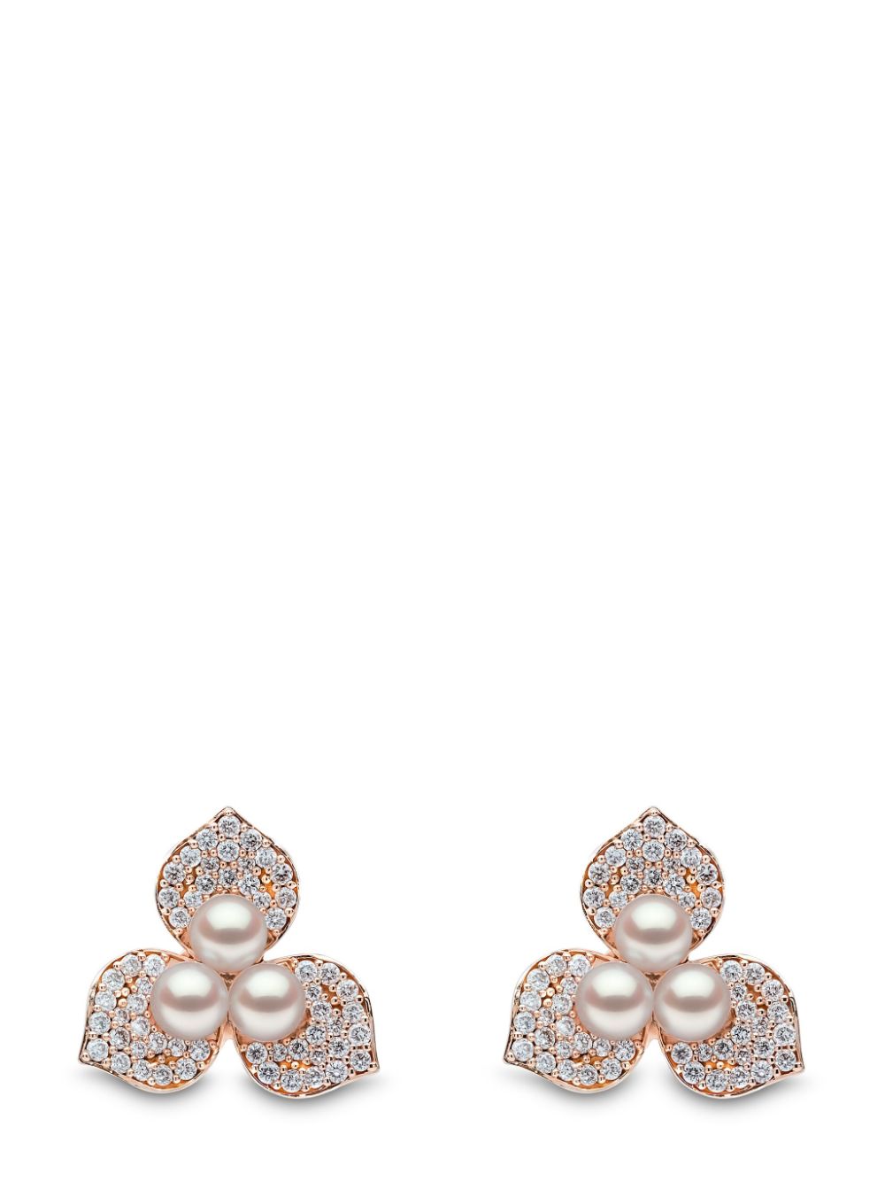 Yoko London 18kt rose gold Petal Akoya pearl and diamond earrings - Pink von Yoko London