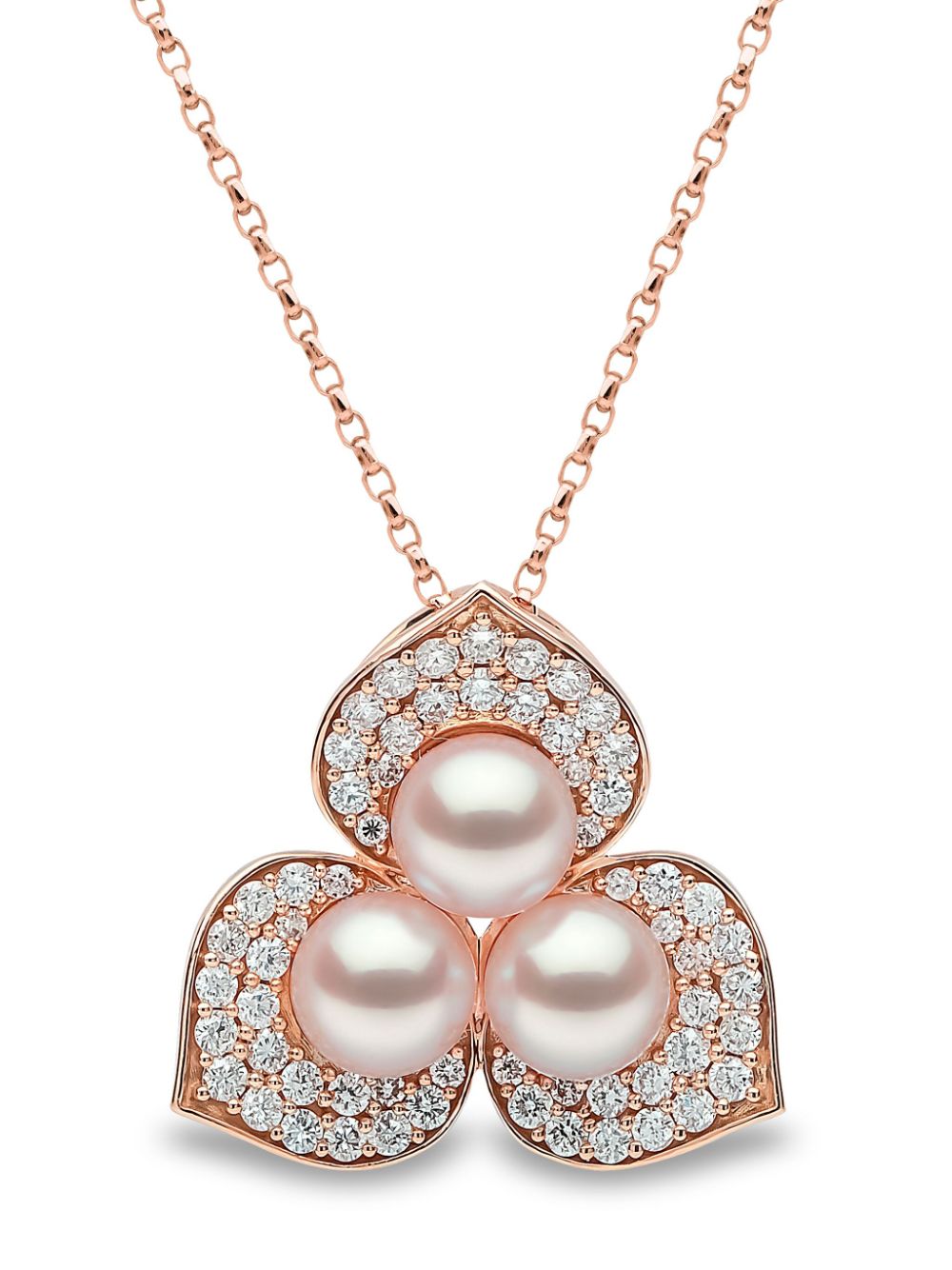 Yoko London 18kt rose gold Petal Akoya pearl and diamond necklace - Pink von Yoko London