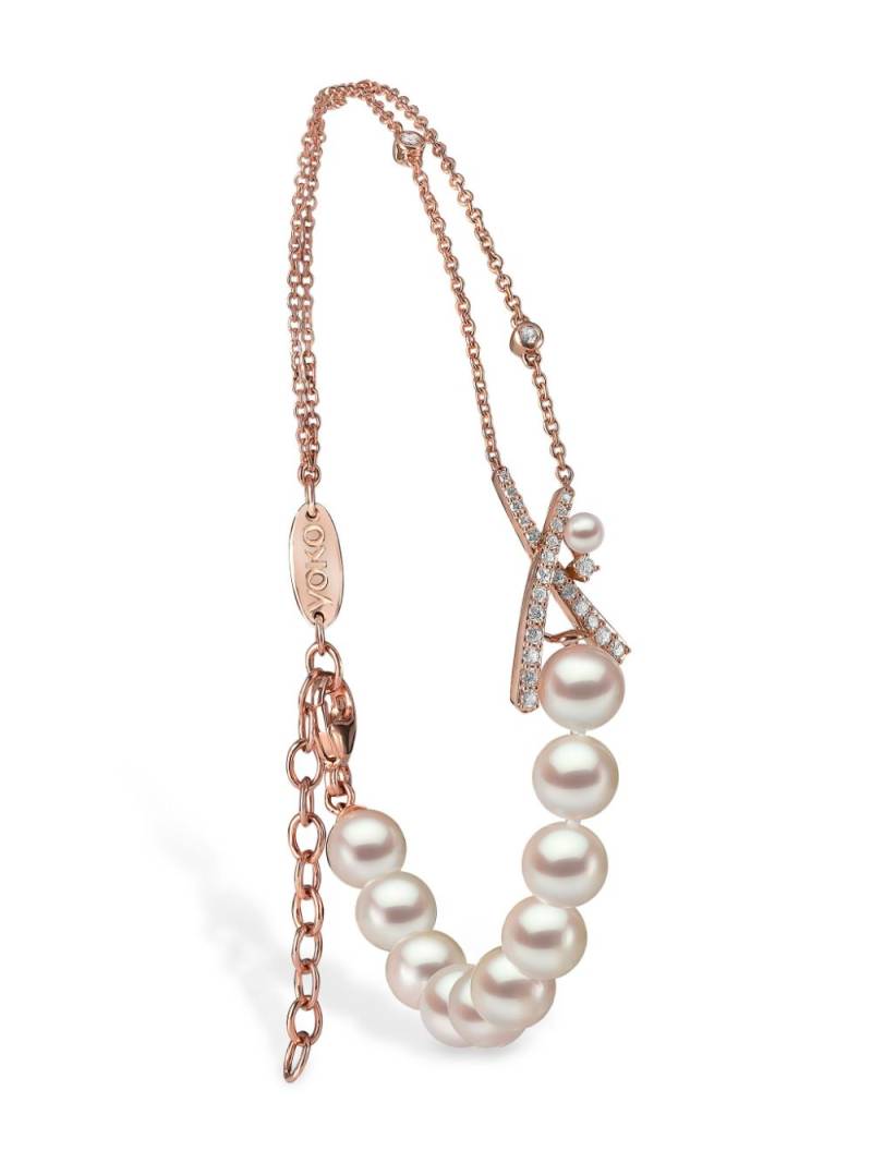 Yoko London 18kt rose gold Sleek Akoya pearl and diamond bracelet - Pink von Yoko London