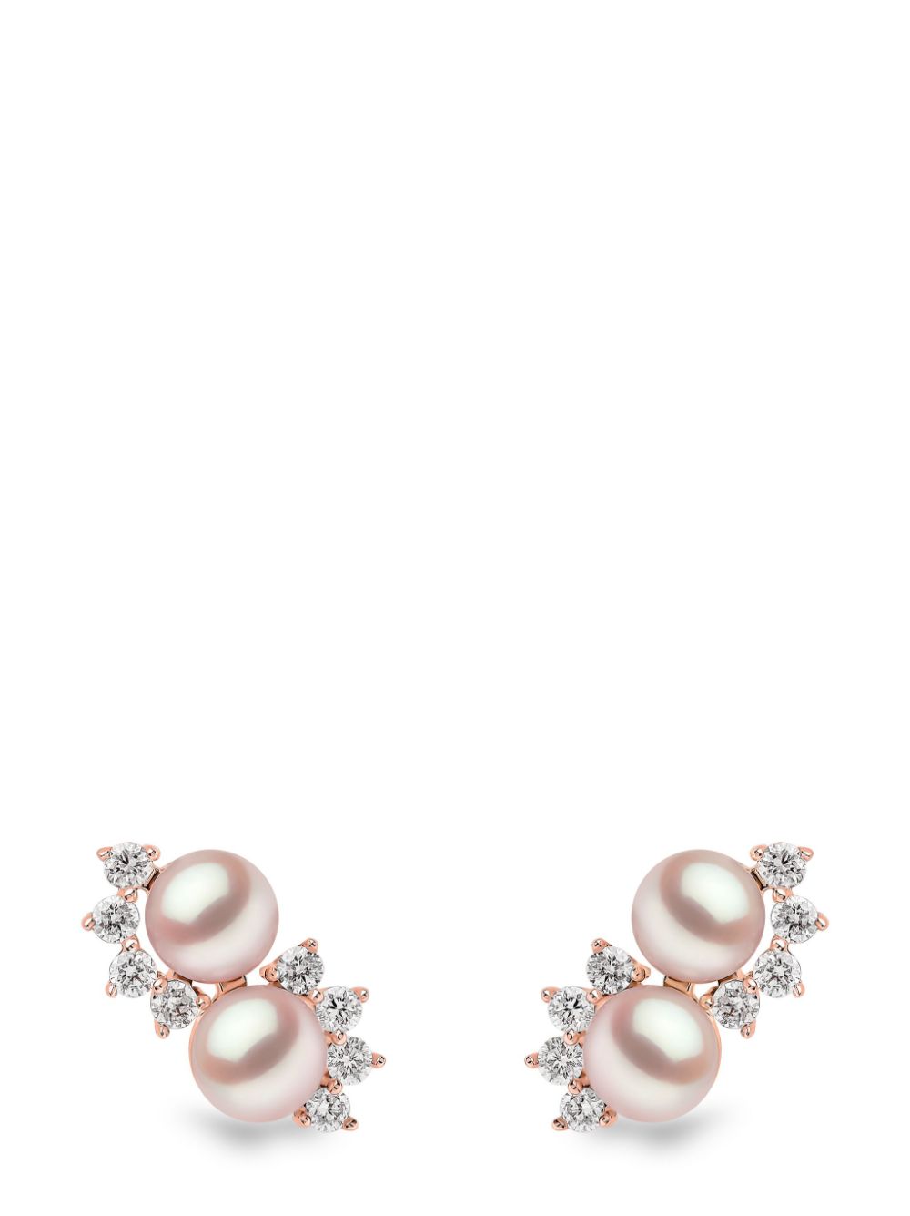 Yoko London 18kt rose gold Sleek Akoya pearl and diamond earrings - Pink von Yoko London