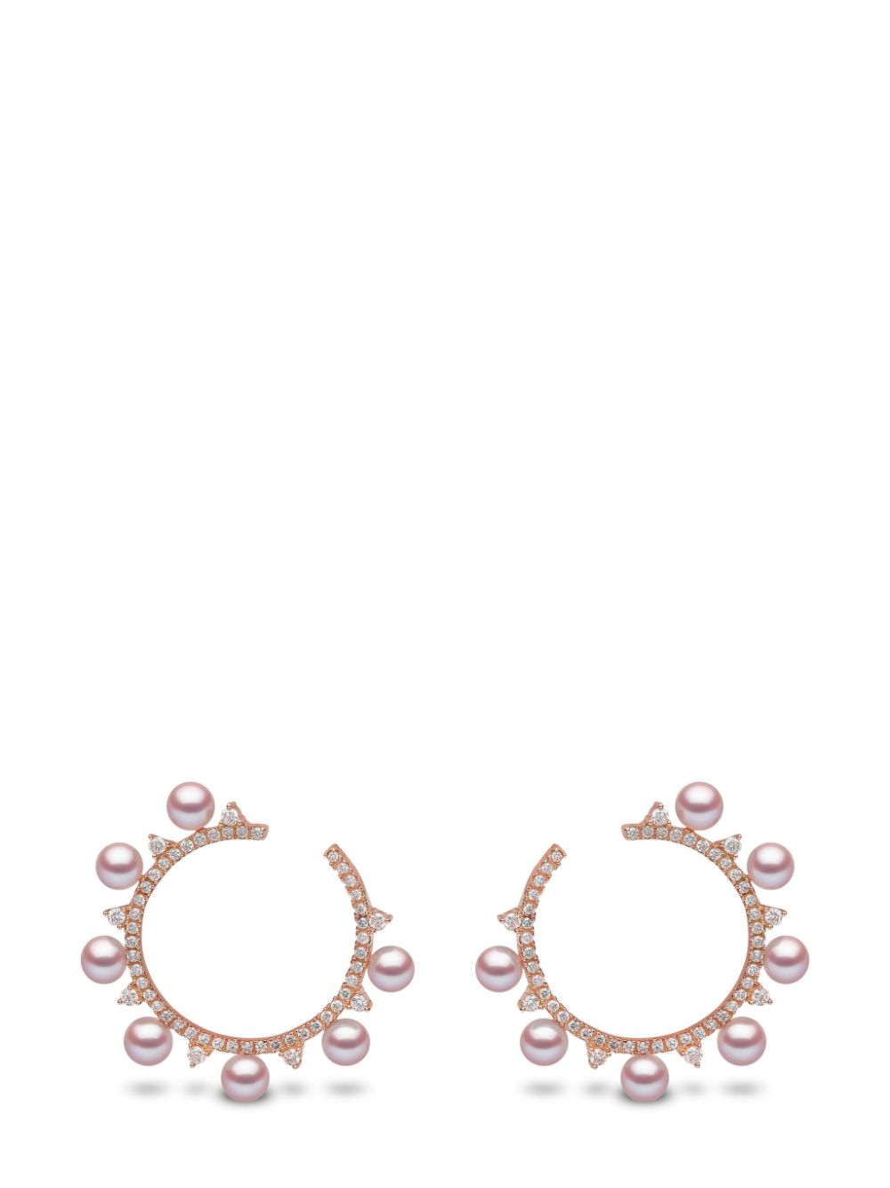 Yoko London 18kt rose gold Sleek Akoya pearl and diamond earrings - Pink von Yoko London