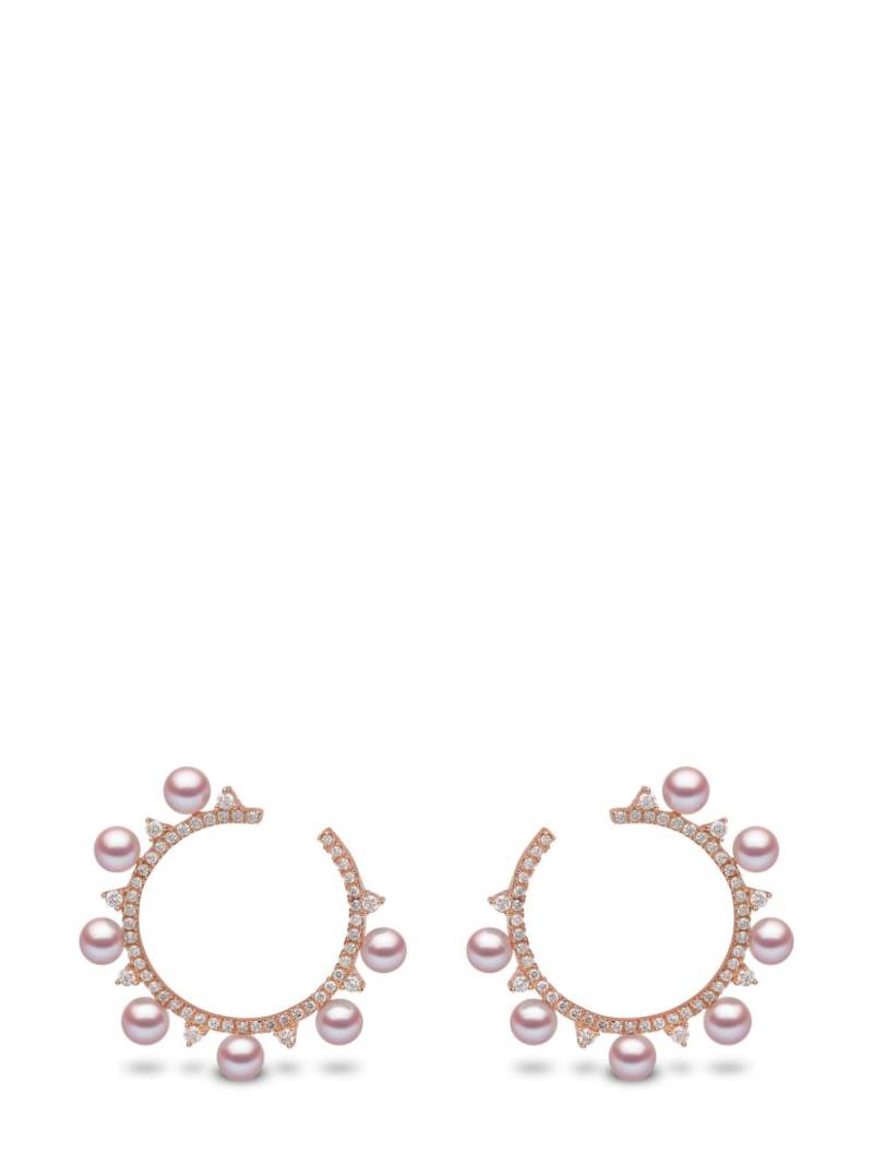 Yoko London 18kt rose gold Sleek Akoya pearl and diamond earrings - Pink von Yoko London