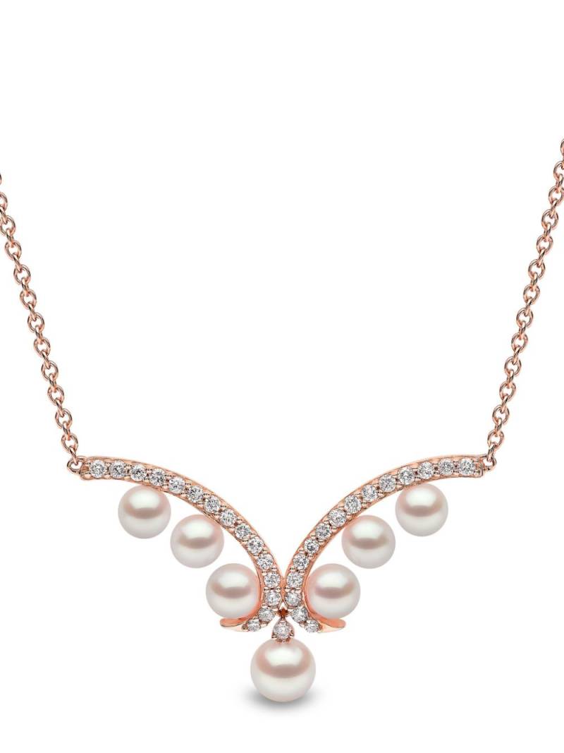 Yoko London 18kt rose gold Sleek Akoya pearl and diamond necklace - Pink von Yoko London