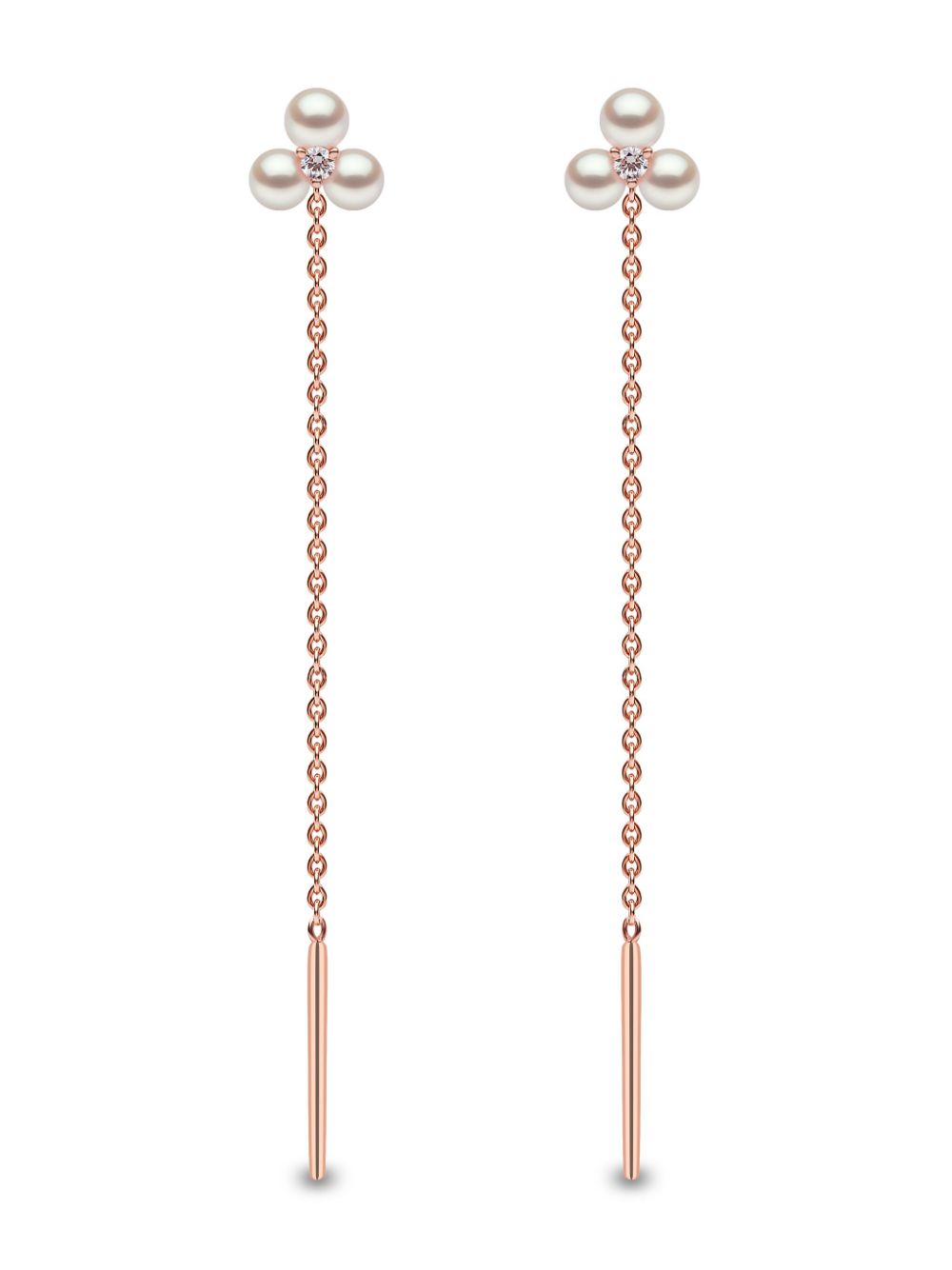 Yoko London 18kt rose gold Trend freshwater pearl and diamond drop earrings - Pink von Yoko London