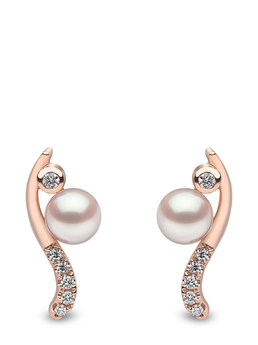 Yoko London 18kt rose gold Trend freshwater pearl and diamond earrings - Pink von Yoko London