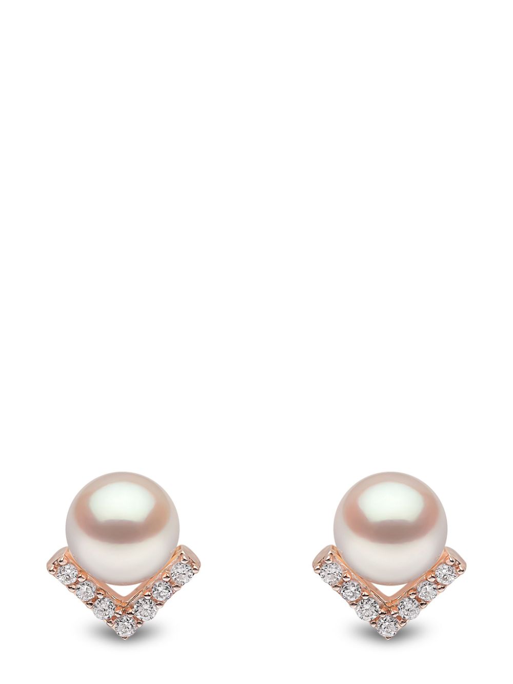 Yoko London 18kt rose gold Trend freshwater pearl and diamond earrings - Pink von Yoko London