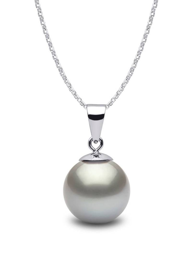 Yoko London 18kt white gold Classic 9mm grey Tahitian Pearl pendant necklace - Silver von Yoko London