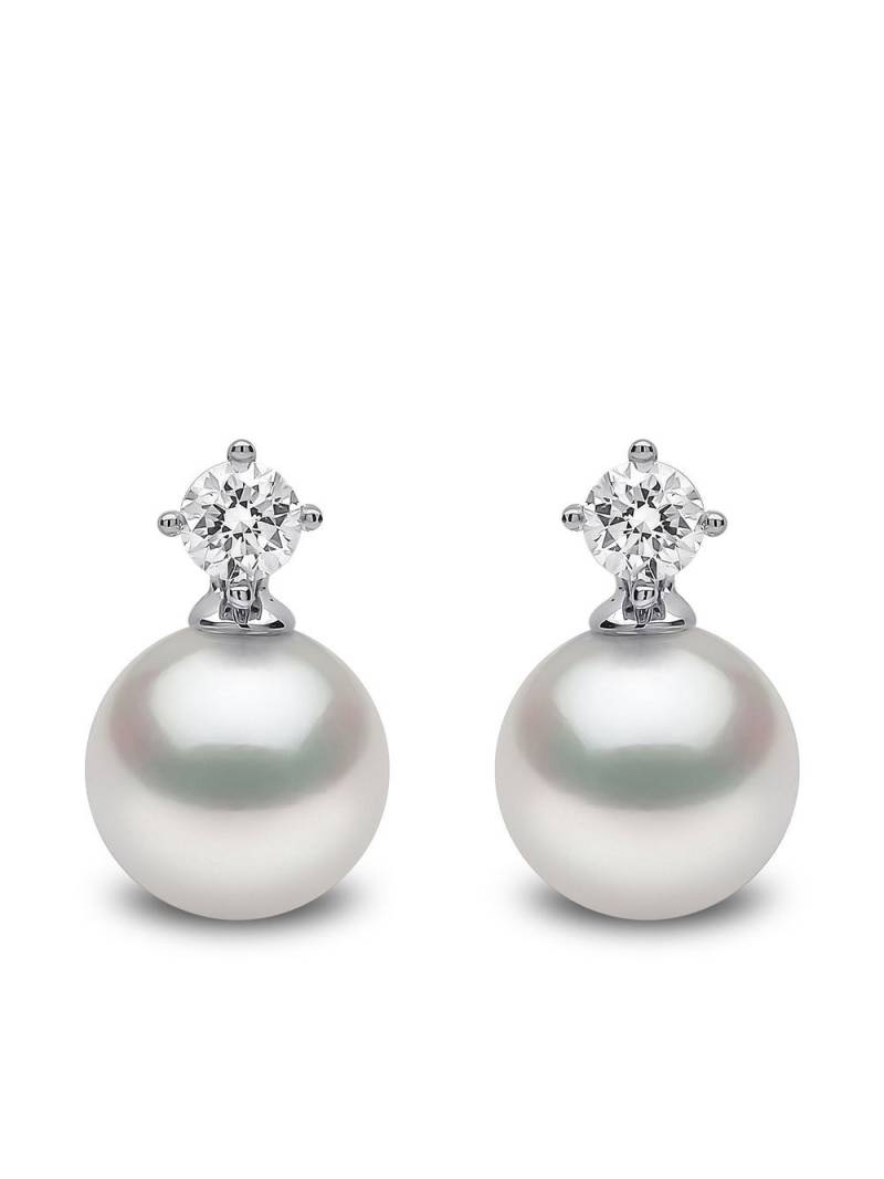 Yoko London 18kt white gold Classic Akoya pearl and diamond earrings - Silver von Yoko London