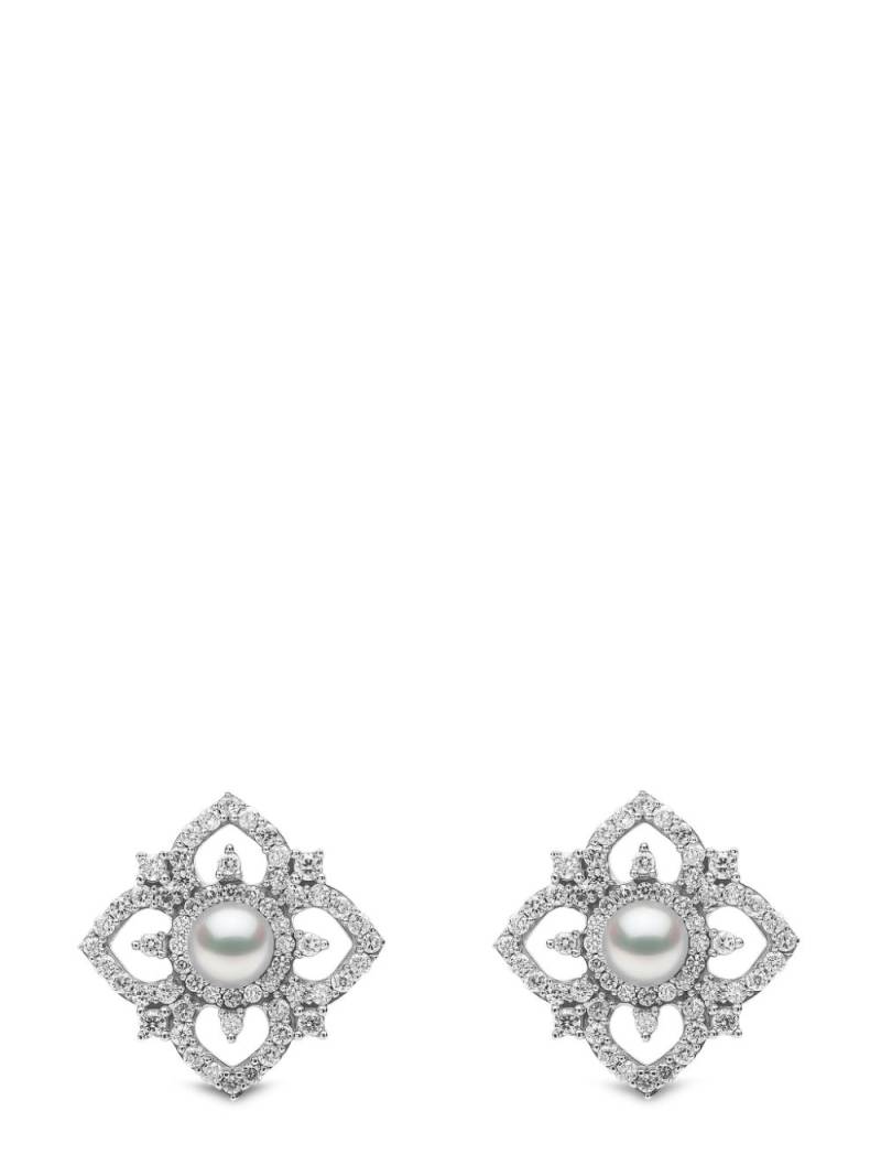 Yoko London 18kt white gold Petal pearl and diamond earrings - Silver von Yoko London