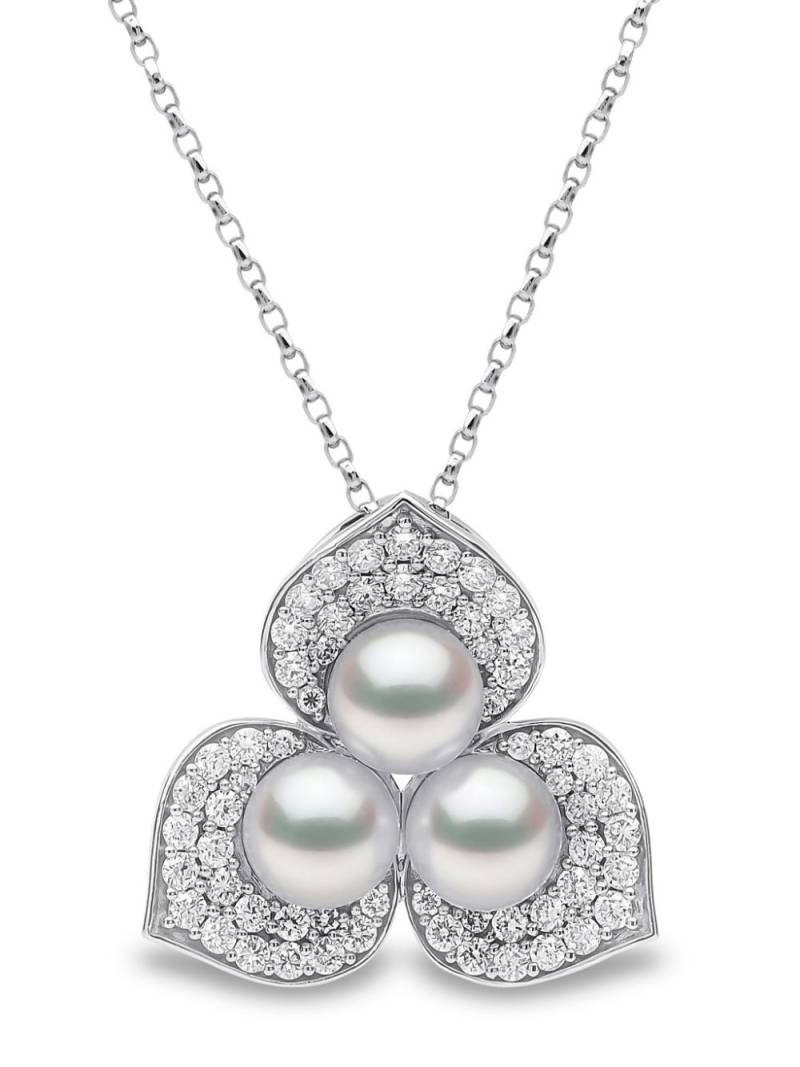 Yoko London 18kt white gold Petal pearl and diamond pendant - Silver von Yoko London