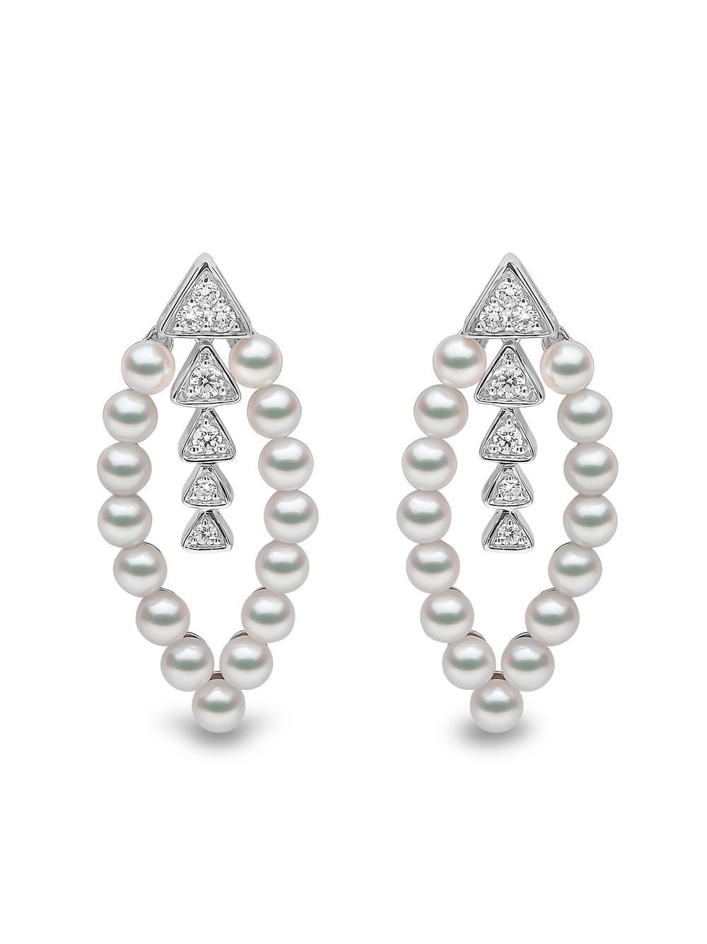 Yoko London 18kt white gold Raindrop Akoya pearl and diamond earrings - Silver von Yoko London