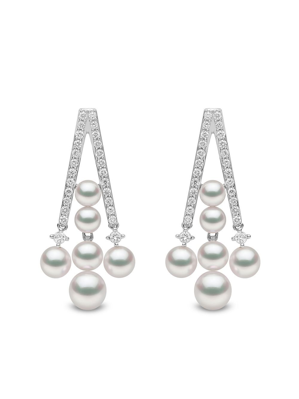 Yoko London 18kt white gold Sleek Akoya pearl and diamond earrings - Silver von Yoko London