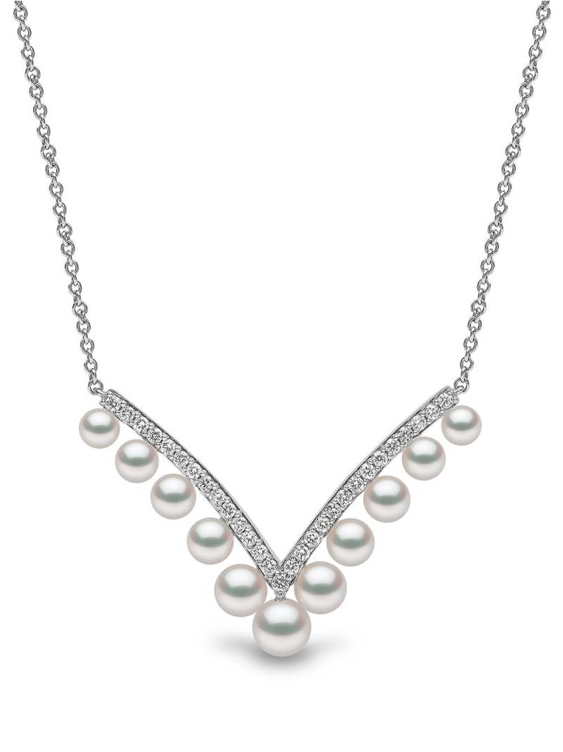 Yoko London 18kt white gold Sleek Akoya pearl and diamond necklace - Silver von Yoko London