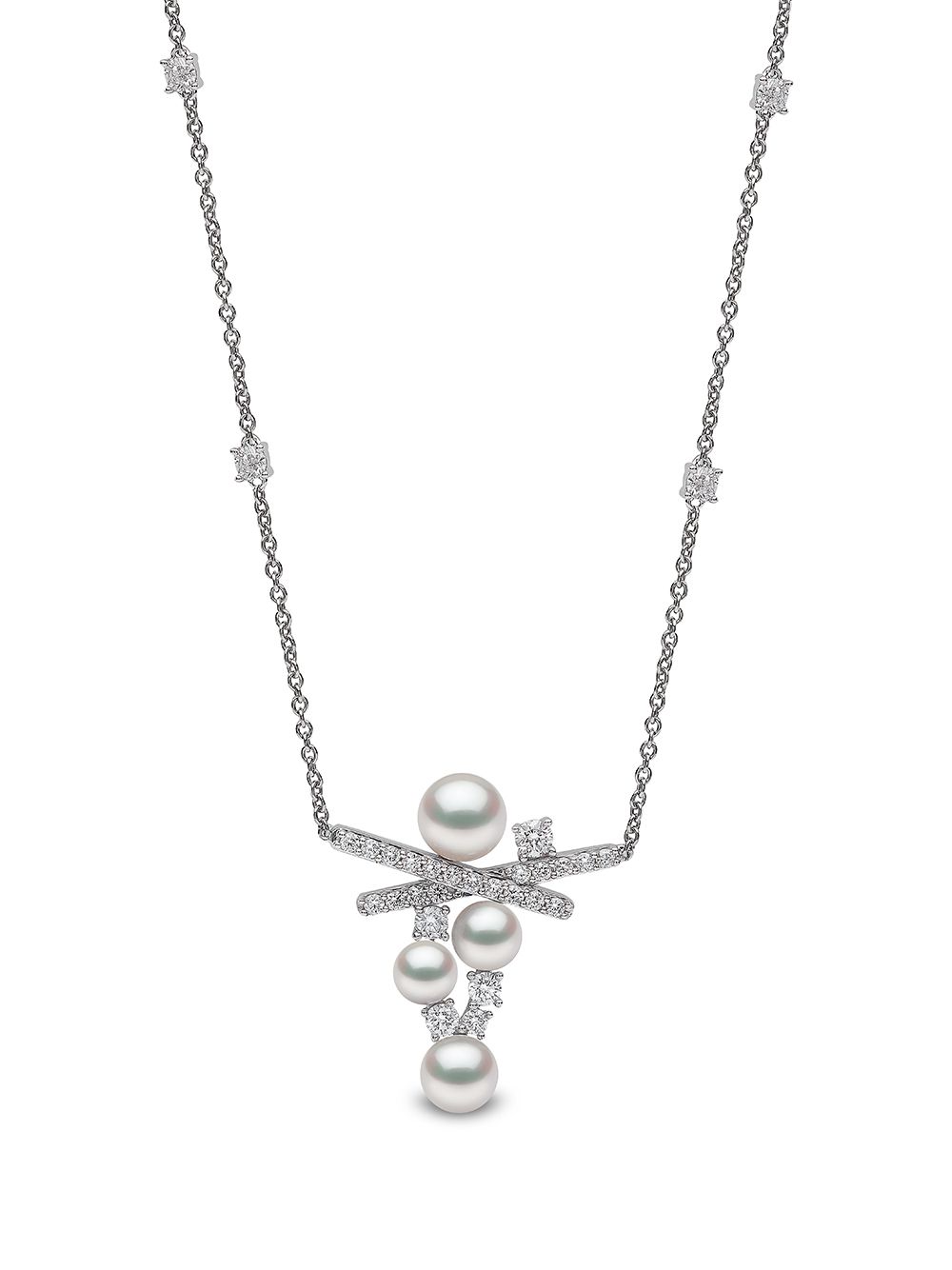 Yoko London 18kt white gold Sleek Akoya pearl and diamond necklace - Silver von Yoko London