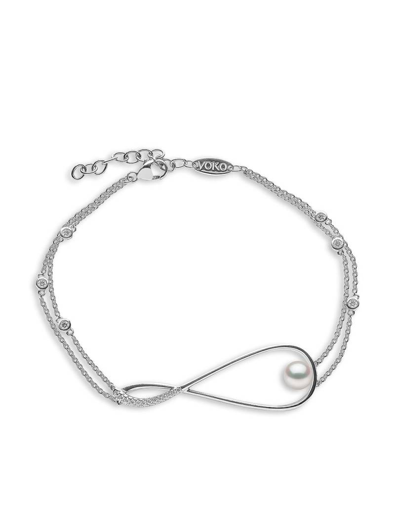 Yoko London 18kt white gold Sleek Akoya pearl bracelet - Silver von Yoko London