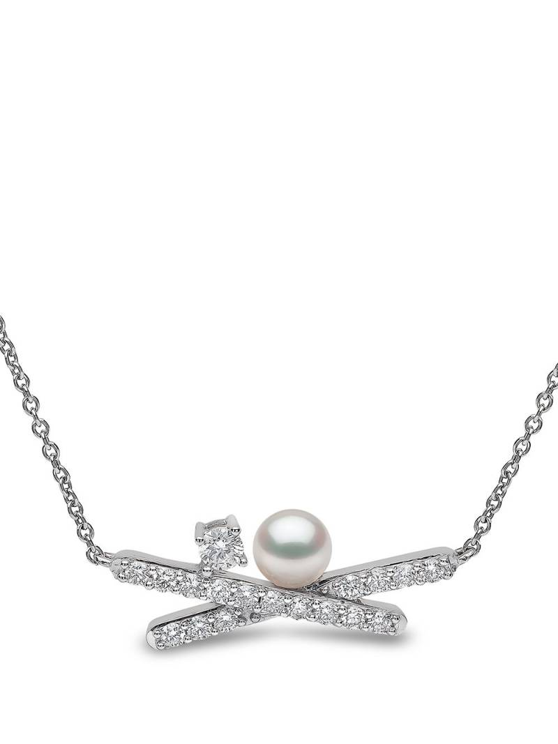 Yoko London 18kt white gold Sleek Akoya pearl diamond necklace - Silver von Yoko London