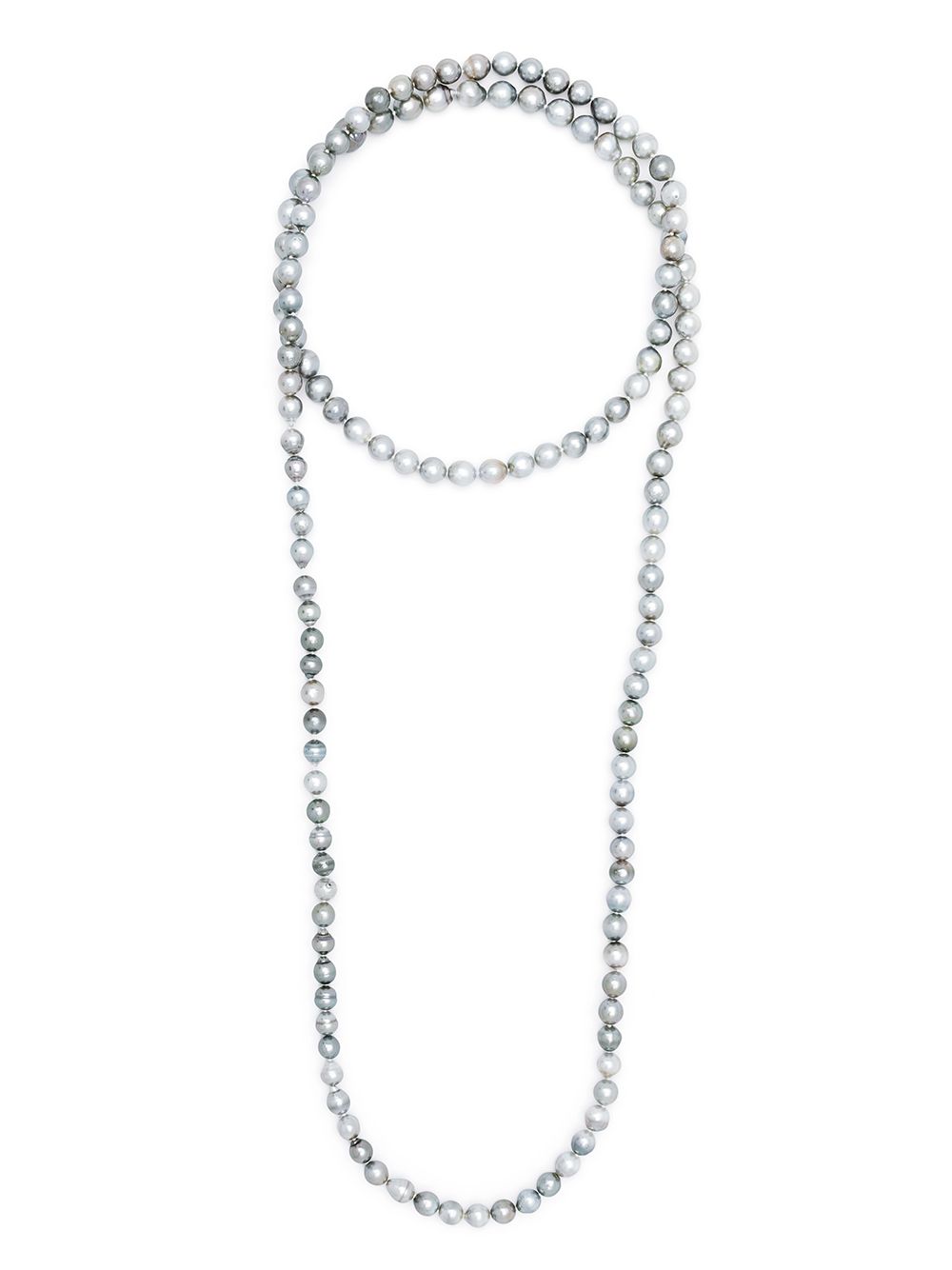 Yoko London 18kt white gold Tahitian pearl Baroque Collection Rope necklace - Silver von Yoko London