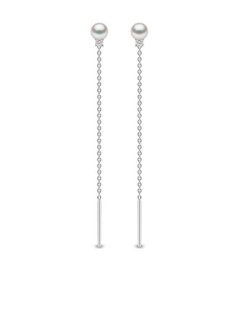 Yoko London 18kt white gold Trend diamond and pearl earrings - Silver von Yoko London