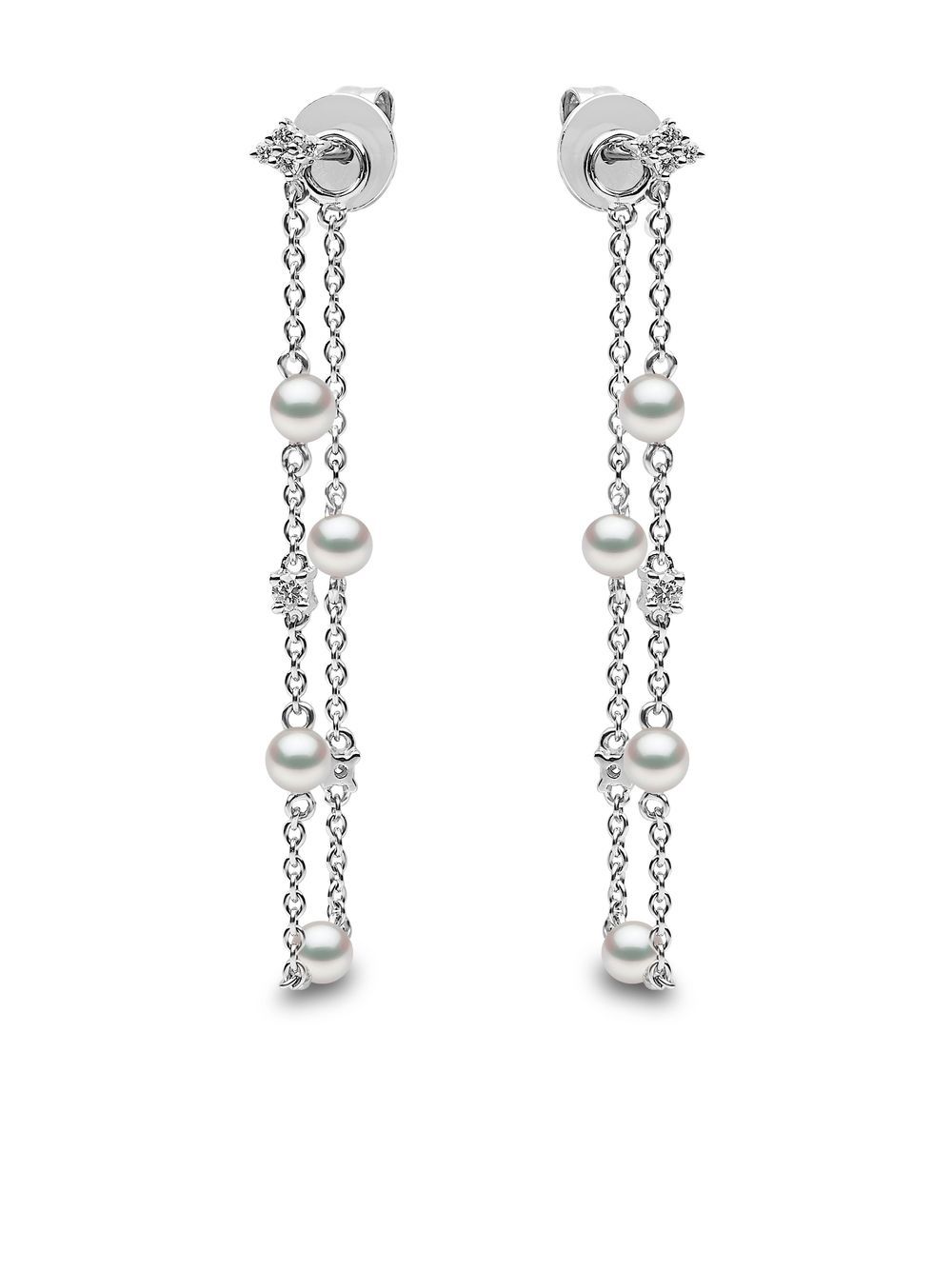 Yoko London 18kt white gold Trend diamond and pearl earrings - Silver von Yoko London