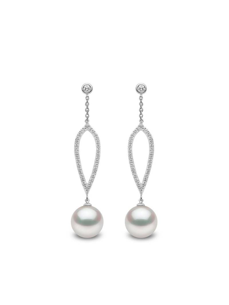 Yoko London 18kt white gold Trend freshwater pearl and diamond earrings - Silver von Yoko London