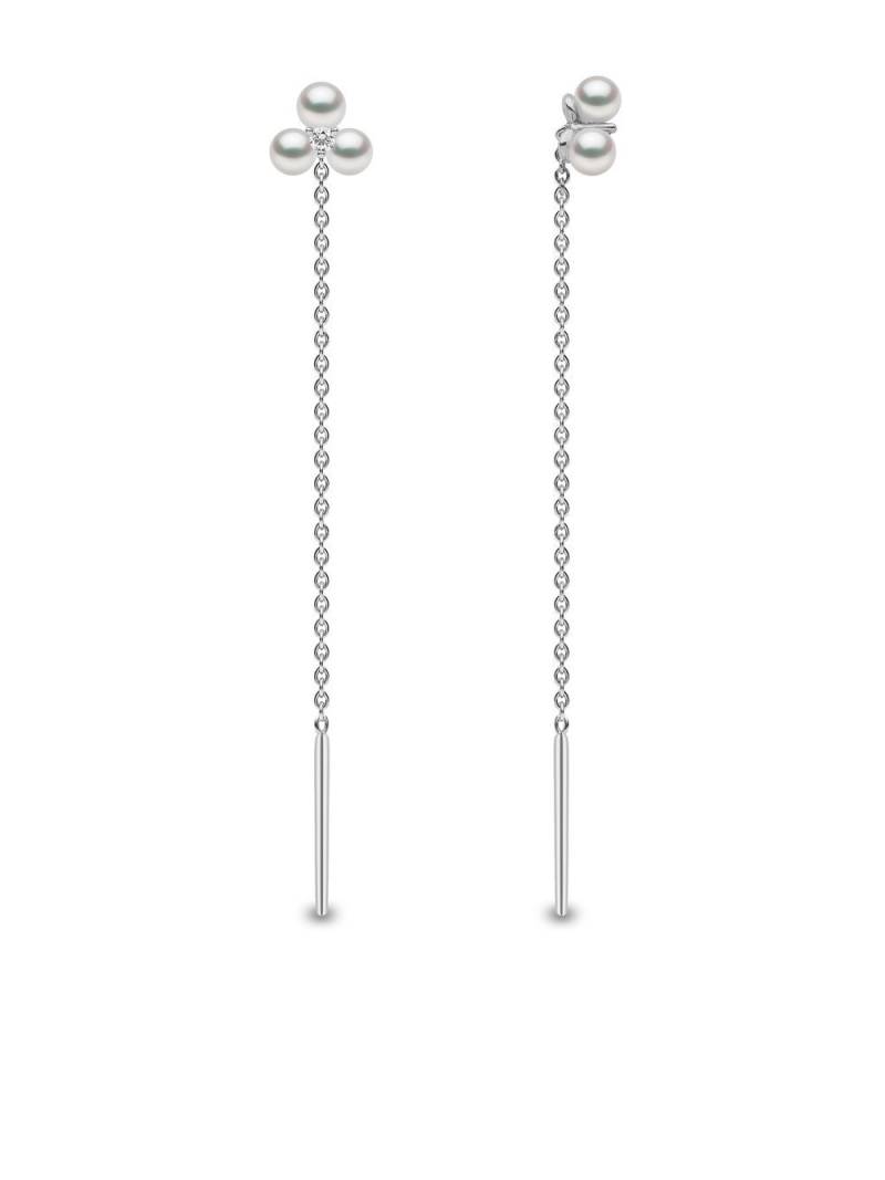 Yoko London 18kt white gold Trend freshwater pearl and diamond earrings - Silver von Yoko London