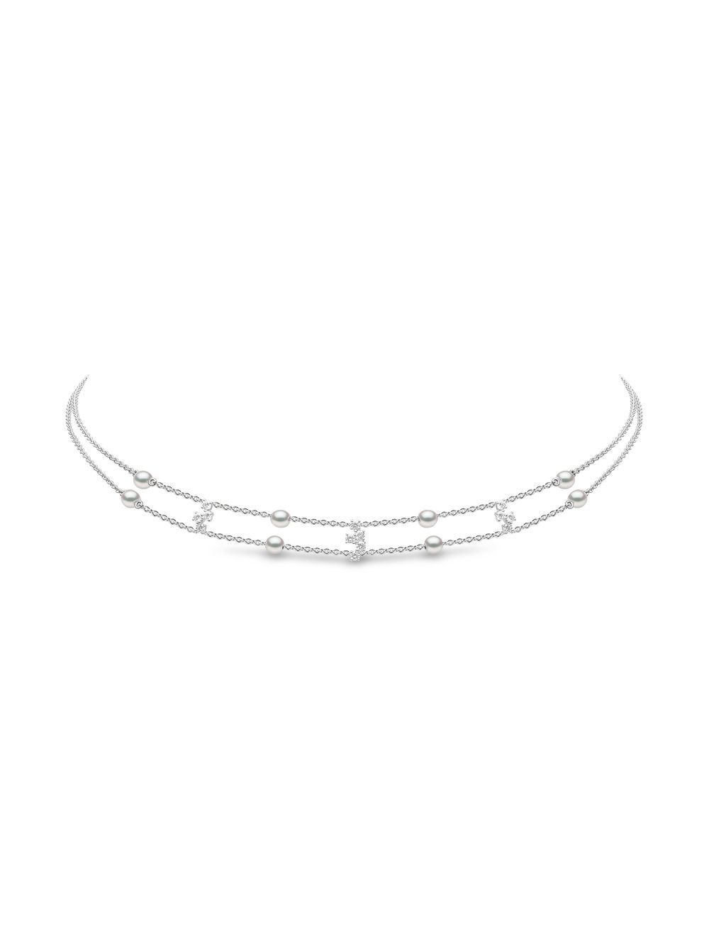 Yoko London 18kt white gold diamond pearl Trend necklace - Silver von Yoko London