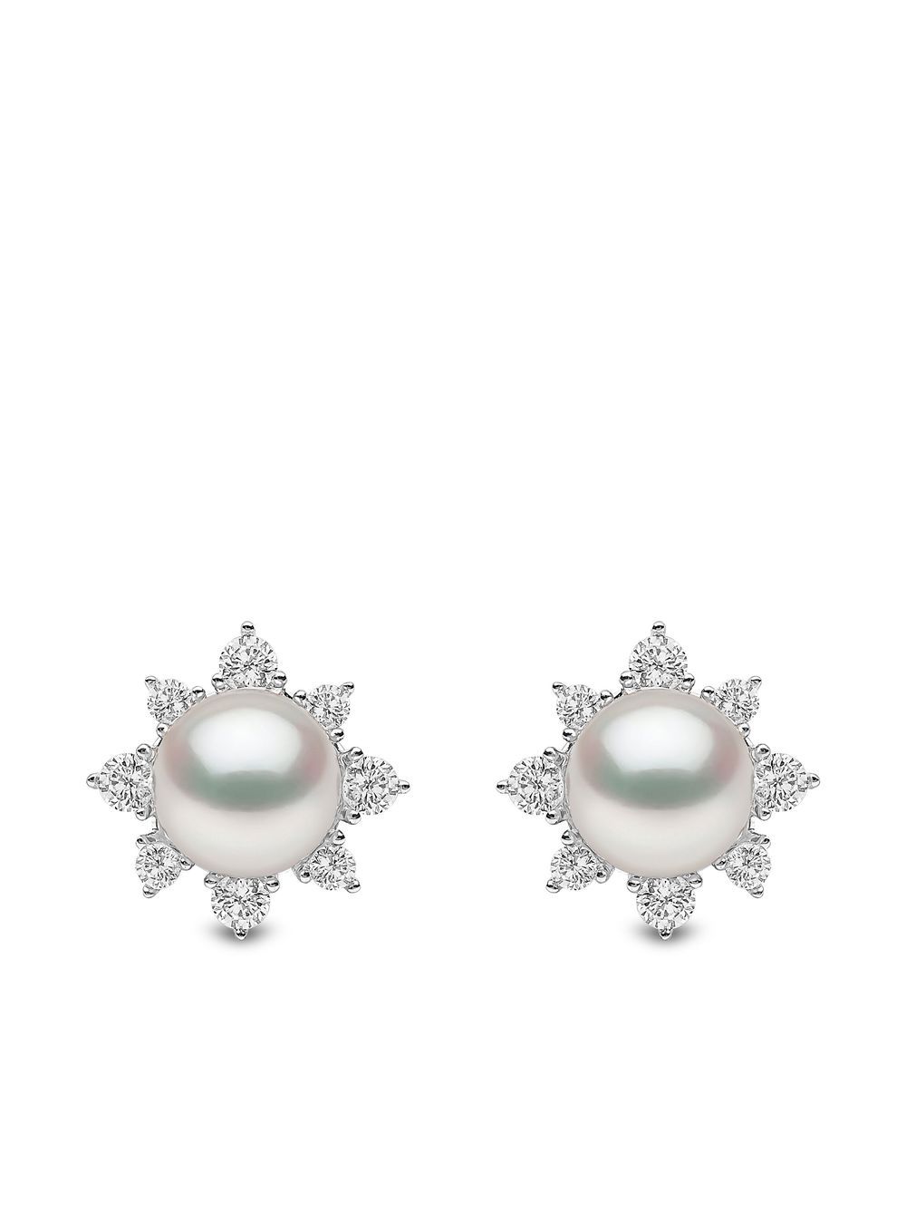 Yoko London 18kt white gold diamond pearl Trend stud earrings - Silver von Yoko London