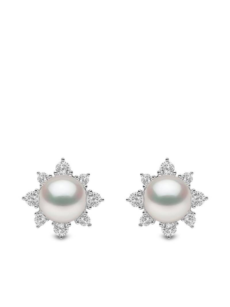 Yoko London 18kt white gold diamond pearl Trend stud earrings - Silver von Yoko London