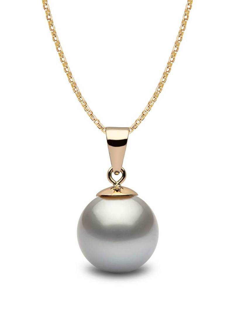 Yoko London 18kt yellow gold Classic 9mm grey Tahitian pearl pendant necklace von Yoko London