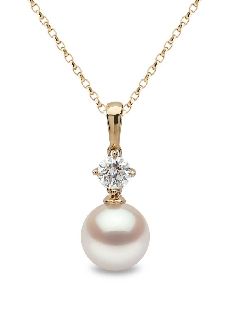 Yoko London 18kt yellow gold Classic Akoya pearl and diamond necklace von Yoko London