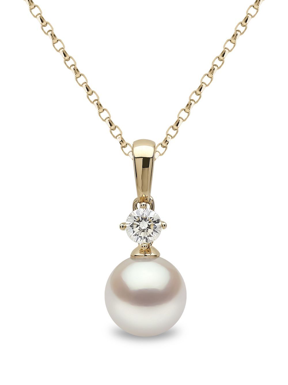 Yoko London 18kt yellow gold Classic Akoya pearl and diamond necklace von Yoko London