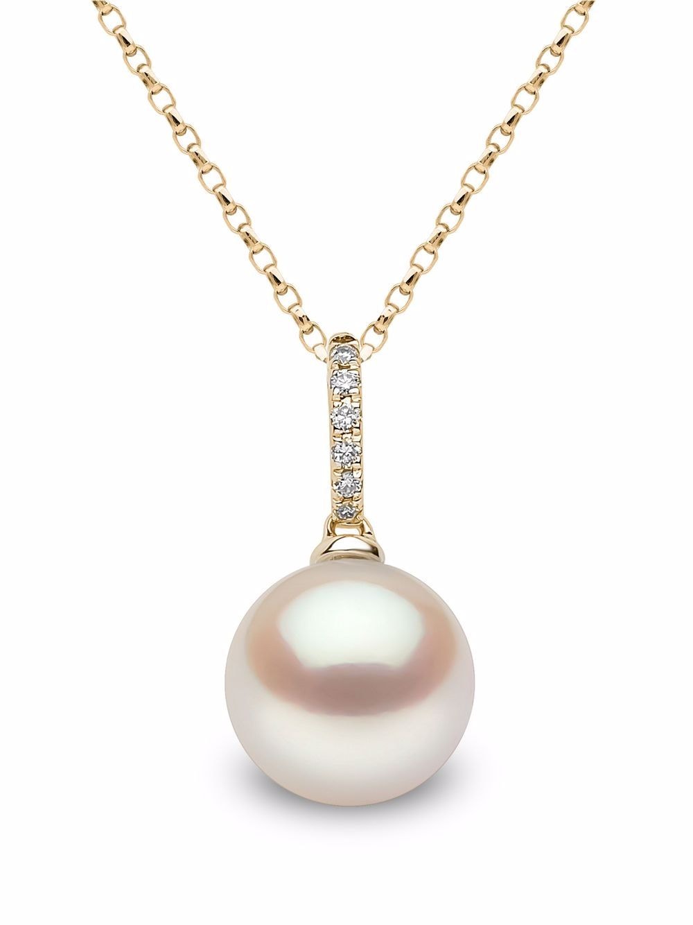 Yoko London 18kt yellow gold Classic Freshwater pearl and diamond necklace von Yoko London