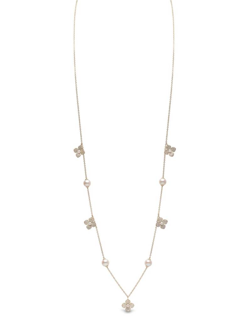 Yoko London 18kt yellow gold Petal pearl and diamond necklace von Yoko London