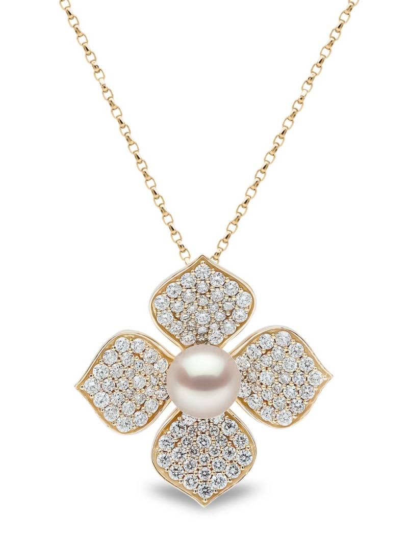 Yoko London 18kt yellow gold Petal pearl and diamond pendant von Yoko London