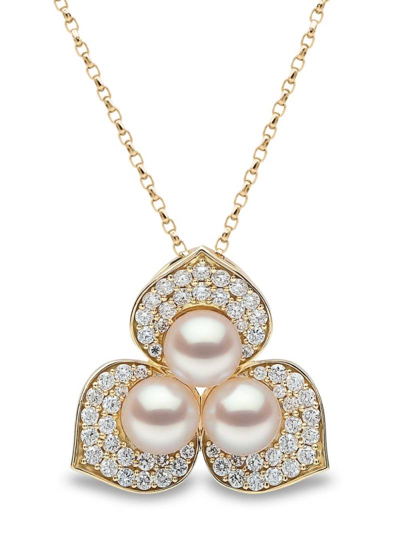 Yoko London 18kt yellow gold Petal pearl and diamond pendant von Yoko London