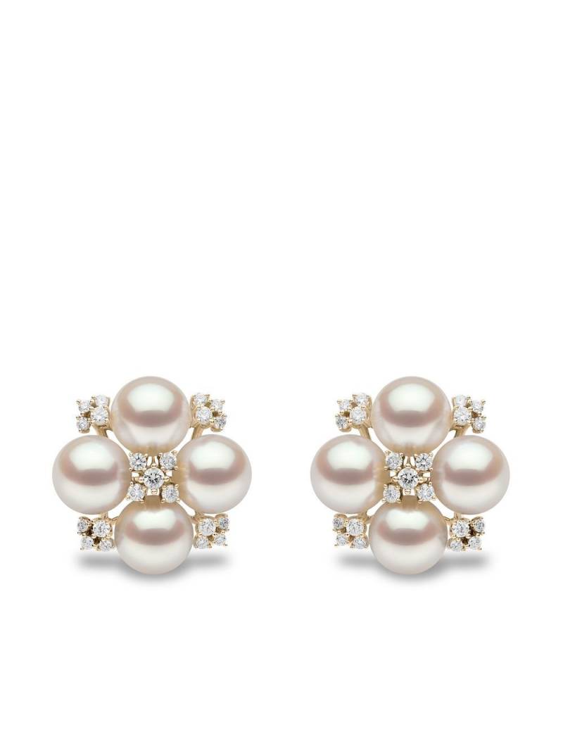 Yoko London 18kt yellow gold Raindrop Akoya pearl and diamond earrings von Yoko London