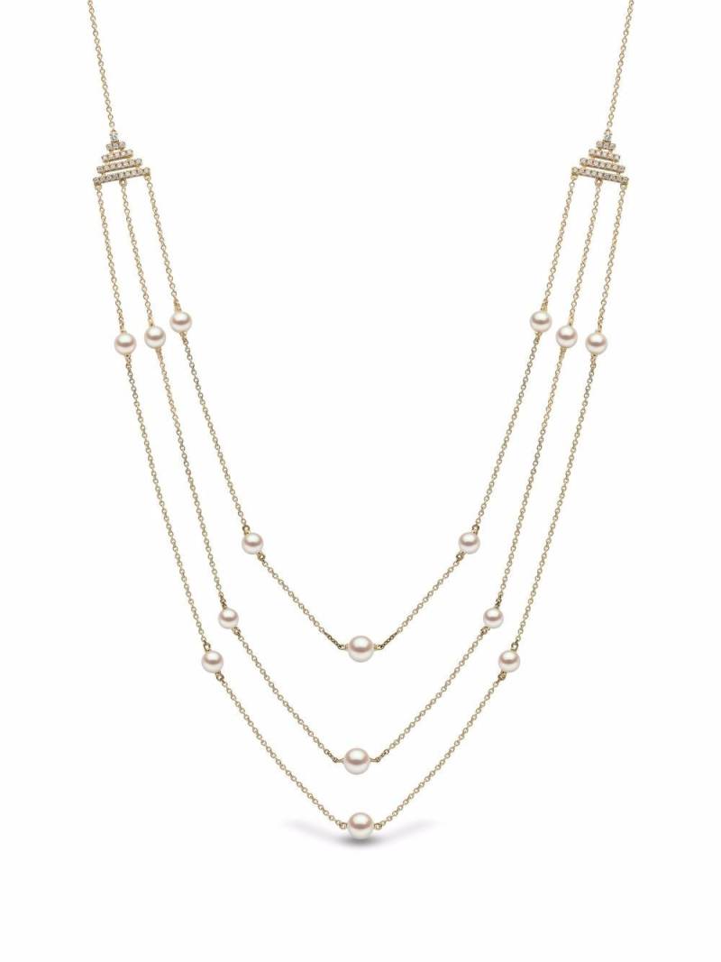 Yoko London 18kt yellow gold Sleek Freshwater pearl diamond necklace von Yoko London