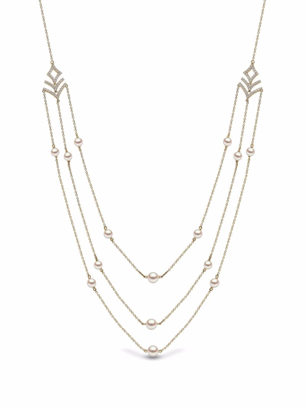 Yoko London 18kt yellow gold Sleek Freshwater pearl diamond necklace von Yoko London